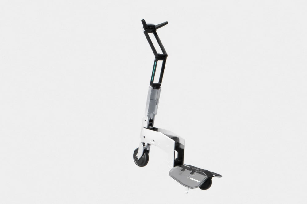 Side view of Arma Scooter standing upright