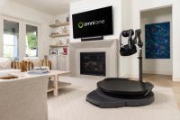 Omni One VR treadmill ready for use in a modern living room